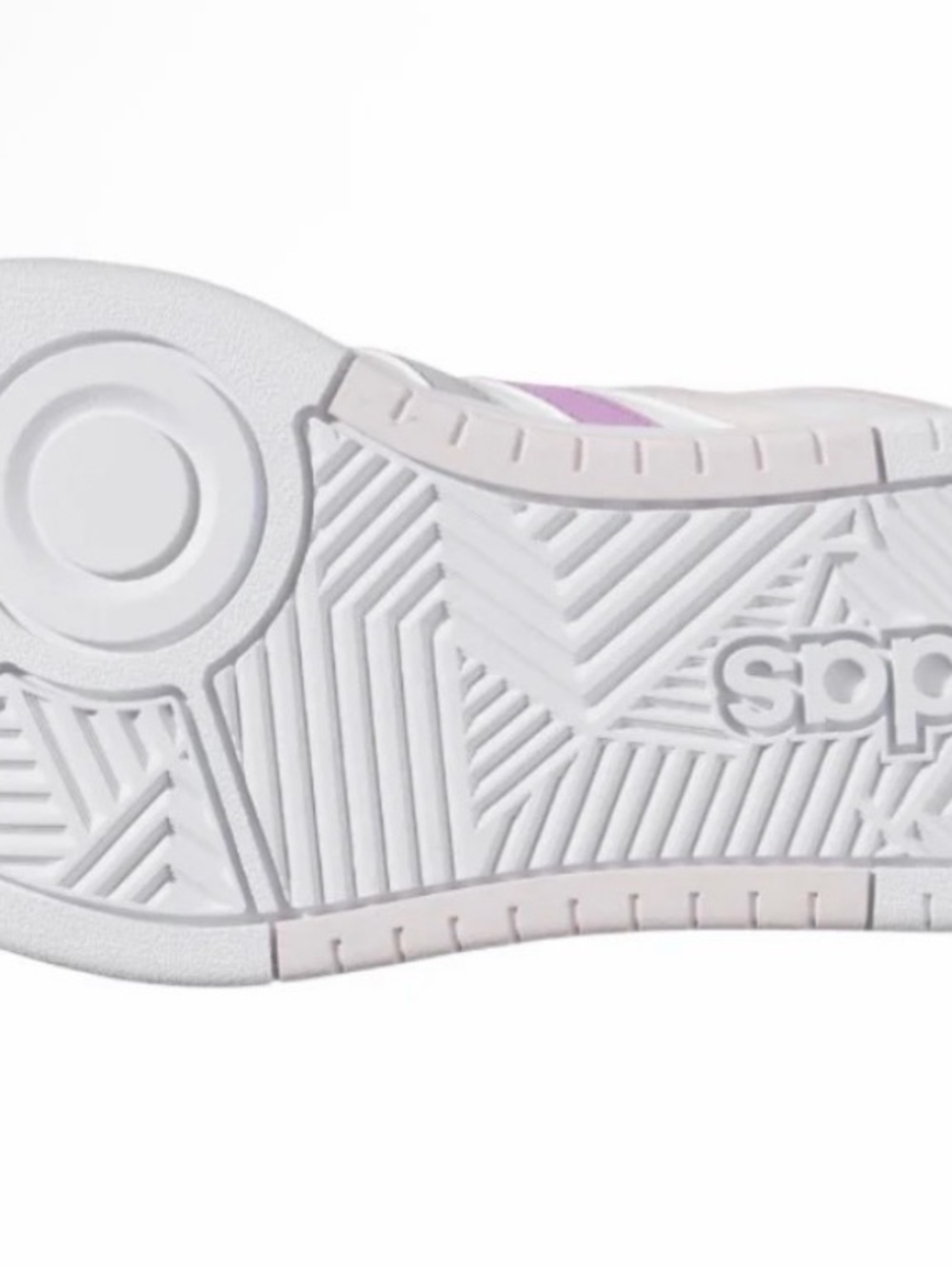 adidas White  Hoops 3.0 size 6 Bold Lace Sneakers with Pink Stripes - Picture 4 of 6